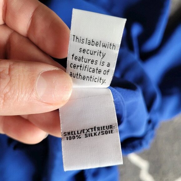 Diane Von Furstenberg Womens Blouse 100% Silk Blue Elegant Size M Medium - Picture 3 of 8